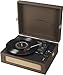 Crosley CR8017B-CO Voyager Vintage Portable Vinyl Record Player Turntable with Bluetooth in/Out and Built-in Speakers, Cocoa