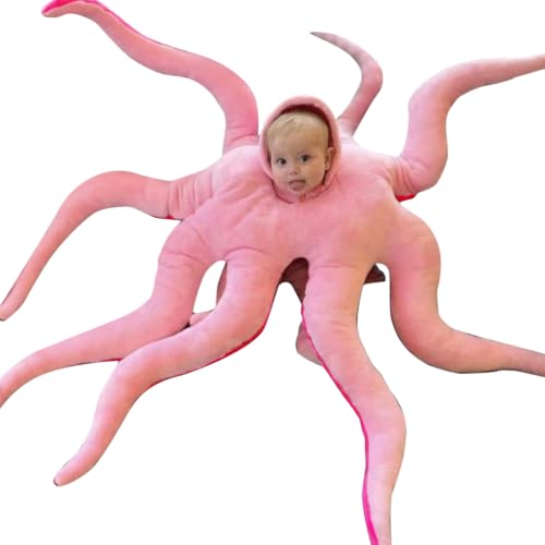 Baby Octopus Costume Halloween Cozy Plush Hooded Toddler Fish Outfit - image 1