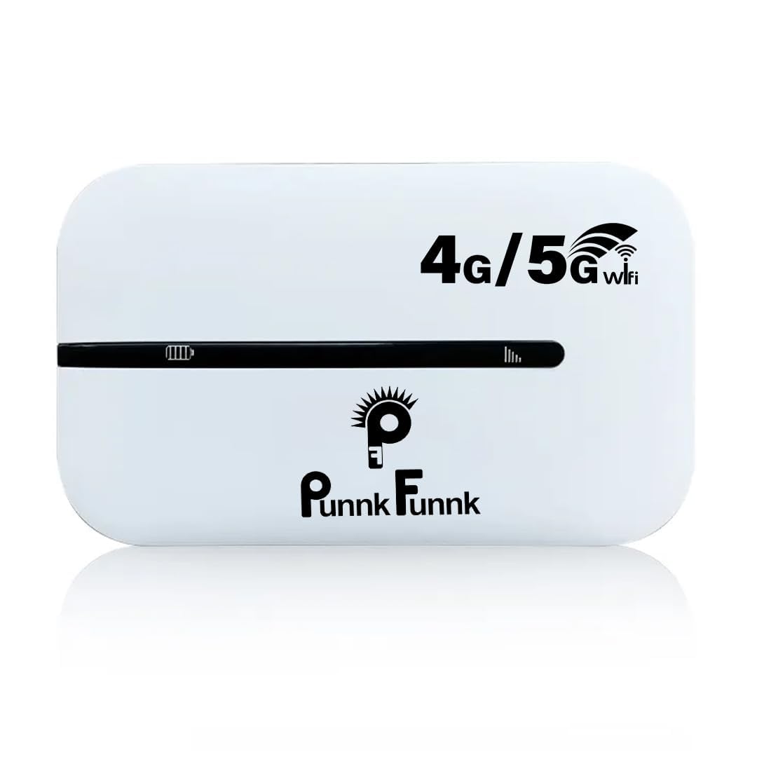 Punnk Funnk Mi-Fi 4G LTE Wireless Dongle with All Sim Network Support | Plug & Play Data Card Stick with Up to 150Mbps for PC/Desktop & Laptop, Wi-Fi Hotspot | 2100mAh Rechargeable Battery (White) Punnk Funnk Mi-Fi 4G LTE Wireless Dongle with All Sim Network Support | Plug & Play Data Card Stick with Up to 150Mbps for PC/Desktop & Laptop, Wi-Fi Hotspot | 2100mAh Rechargeable Battery (White)