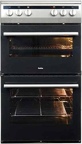 Amica AFC5100SI 50cm Electric Double Cavity Cooker With Ceramic Hob - Silver