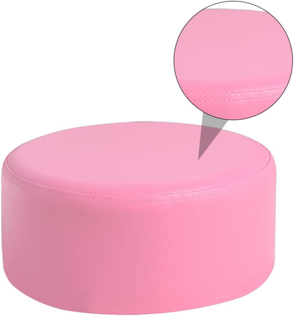 Children Round Stool 28x28x13cm PU Sponge Pink Footrest Chair