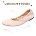 LM Women's Ballet Flats Round Toe Slip On Flats Shoes Casual Dress Shoes Foldable Portable Travel Ballet Flat (9, Pink)