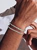 PEALICIOUS Silver Bracelet for Men 2 Pack, Stainless Steel Silver Cuban Link Rope Chain Bracelets as Adjustable Mens Bracelet Jewelry Set, Waterproof Gift for Husband Dad Brother #2