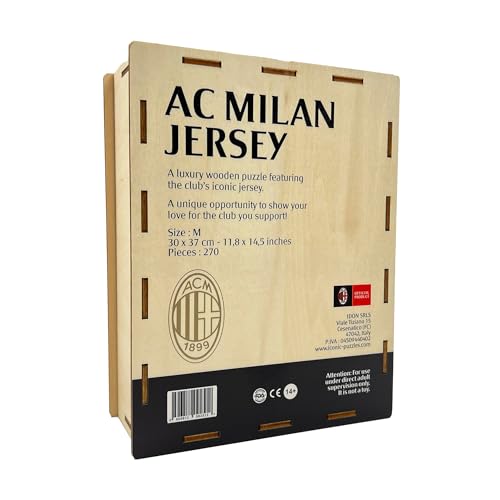Iconic Puzzles, Milan Jersey, 100% eco-sustainable wooden puzzle with official license,Size S, 150 Pcs, Mehrfarbig - Image 3