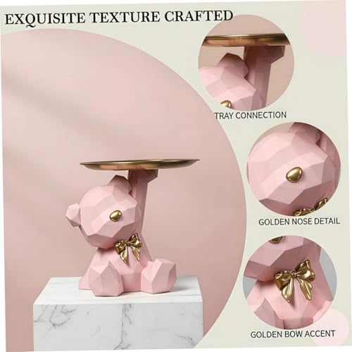 Figurine d'ours avec plateau Gcroet en résine pour clé - 4