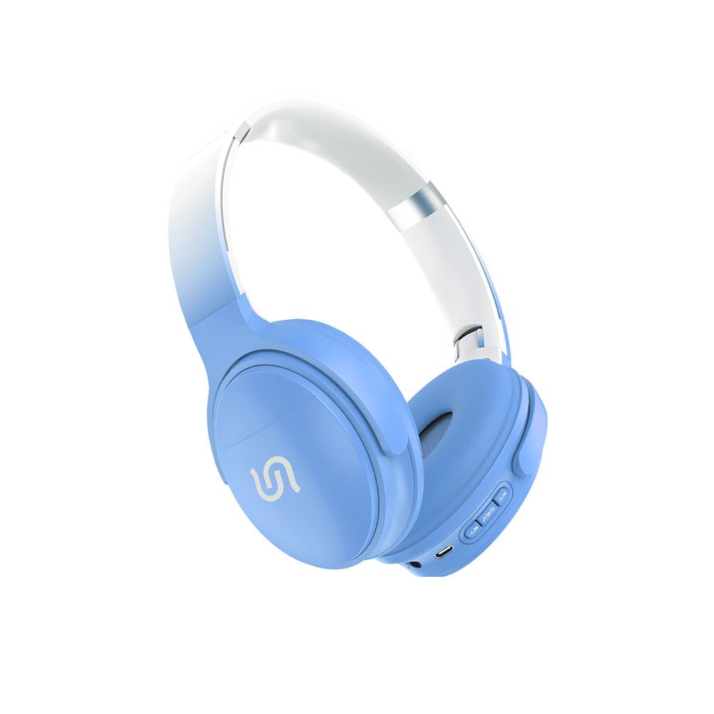 Porodo By Soundtec Limited Wireless Headphone: Super Rich Bass, Intuitive Control Buttons, Two-Device Connection, 10M Bluetooth Range, 8-10 Hours Working Time, Micro SD Slot (Blue)