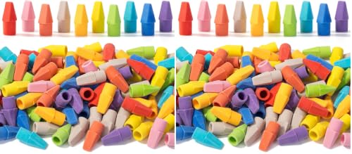 Image of Mr. Pen- Pencil Erasers Toppers, 240 Pack, Colorful, Latex Free, No Smudge