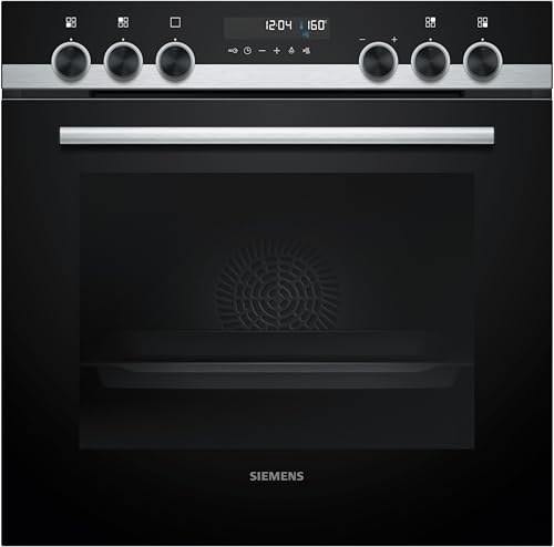 Siemens PQ521KB11, Einbau-Herd-Set, Bestehend aus HE578BBS3 Herd, 60 x 60 cm, Pyrolyse Selbstreinigung und Backautomatik, EA64RGNA1E Elektrokochfeld, Edelstahlrahmen