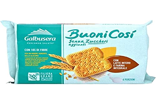 Galbusera Buono Così Galletas Galletas con leche llena de grasa y huevos frescos, 300 g, sin aceite de palma, sin azúcar añadido, harina tipo 2
