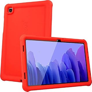 TECHGEAR Bumper Case fits Samsung Galaxy Tab A7 10.4" 2022/2020 (SM-T500 / SM-T505 / SM-T509) Rugged Shockproof Soft Silicone Easy Grip Anti-Slip Case with Screen Film, Kids Proof Case [Red]