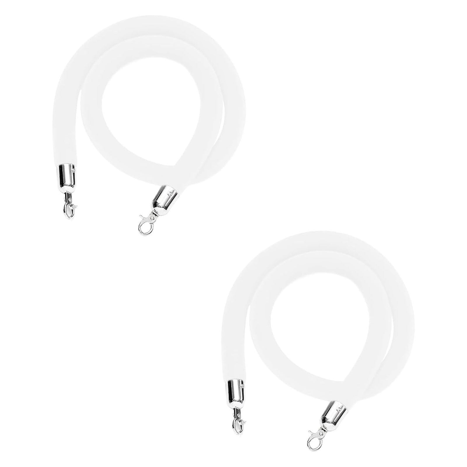 Ghkryd White Barrier Rope, Crowd Control Barriers For Stanchion Posts Queue Pole,Rope Safety Barrier With Silver Hooks(,2.5M)