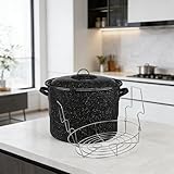 21.5 Quart Water Bath Canner - Large Enamel Canning Pot with Rack, Ideal for Jam, Salsa, Pickles & Home Canning Supplies