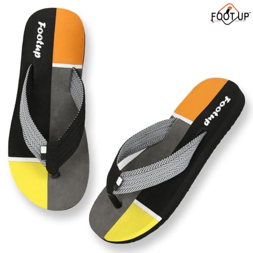 Image of Men's Orthopedic Comfort Flip Flops with Soft Fabric Straps | Cushioned Anti-Skid Footbed Slippers for Men | Lightweight Walking Flip Flops for Home, Outdoor, Indoor Use