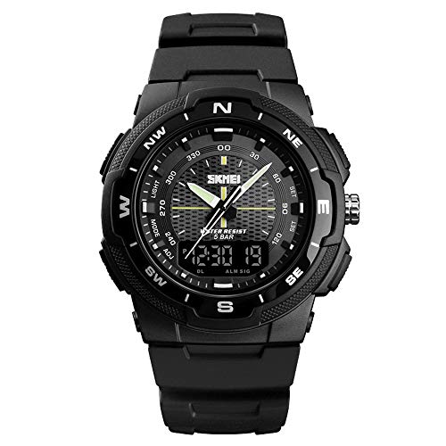 Montre à quartz MASTOP homme antichoc double affichage LED montre de sport étanche
