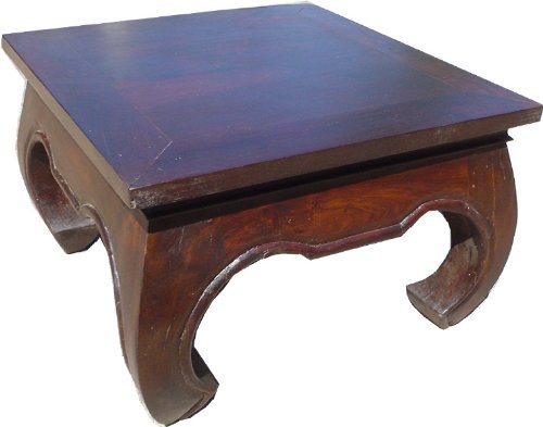 Guru-Shop El Opio Mesa Baja Mesa de India 100 x 100 cm, Maderadeacacia, Las Mesas de Centro Tablas de Base