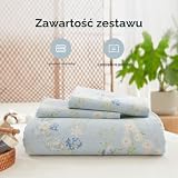 Lanqinglv Pościel 135 x 200 bawełna, wzór kwiatowy, niebieski, zielony, biały, 100% bawełna, zestaw pościeli z zamkiem błyskawicznym, pościel Öko-Tex dla alergików, 1 poszwa na kołdrę i 1 poszewka na