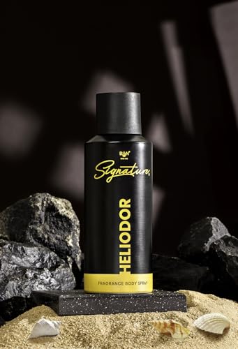 Image of SIGNATURE HELIODOR Deodorant Spray for Men 150ML | Long Lasting Woody Chypre Fragrance Deo | Bergamot, Tobacco, Leather & Amber Notes | Premium Masculine Daily Use, Office, Party Perfumed Body Spray