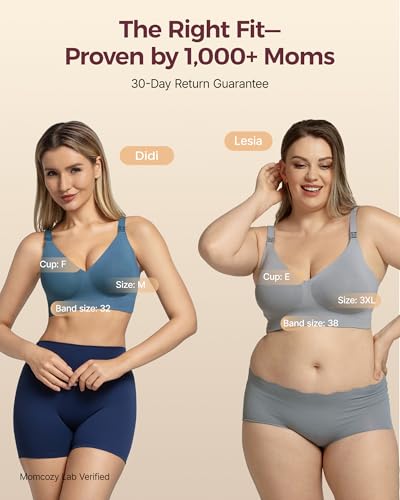 Image of Momcozy CoolFit Nursing Bras for Breastfeeding, Ultra Stretch Seamless Jelly Strip Maternity Bra, Cooling Wireless