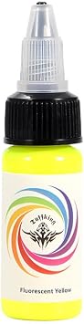 UV Tattoo Color Set,15ml Fluorescent Tattoo Ink Bottles with Rainbow Colors for Creative Design and Highlight Work - Professional Tattoo Color Kit,yellow