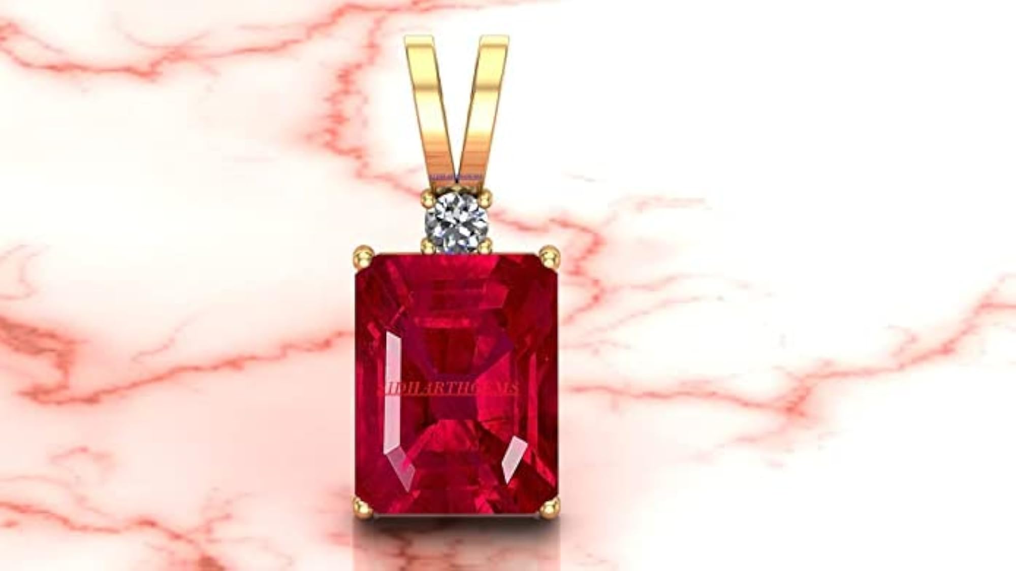 Certified 13.25 Ratti A+ Quality Natural Ruby Manik Gold Plated Pendant