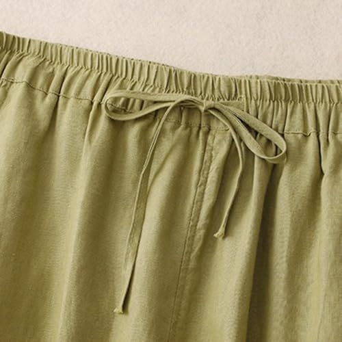 HGps8w Vintage Cotton Linen Skirt for Women 2025 Fall Elastic High Waist Loose Versatile Casual Maxi Skirts with Pockets4