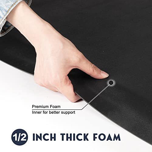 Omysalon 4'X5' - 1/2'' Thick Salon Anti Fatigue Mat For Hairstylist Standing, Barber Floor Matt With Circle Cut Out For Styling Chair, Hair Cutting Hairdressing Equipment #TOP1