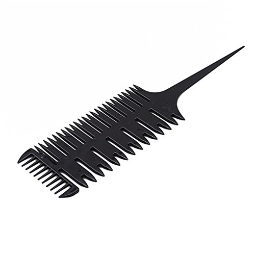 GloryMM Styling Comb, 3-Way Weaving & Sectioning Foiling Comb for Hair Coloring, Highlighting, Balayage, Microbraiding & More,Black