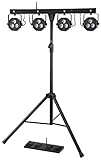 Gewicht: 10,2 kg, inkl. Befestigungsmaterial zur Festinstallation an der Wand, inkl. Fußpedal, T-Bar und Stativ mit 2 Transporttaschen, inkl. Bedienungsanleitung mit DMX-Parameterlisten