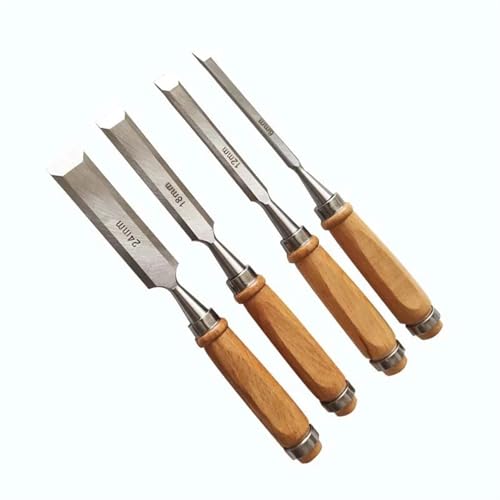 TGBHM Carpentry Chisel Professional Joinery Half Gouge Flat Woodworking Sculpture Tool Wood Carving Chisels Set Woodcut Carving,Vanadium steelFlat