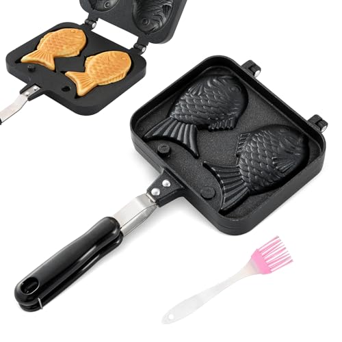 NATGAI Taiyaki Fish Shape Cake Pan Waffle Cake Maker Fish-Shaped Pancake Double Pan Mold