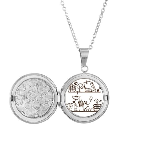 Collier avec médaillon enfant illustration mignonne pour anniversaire
