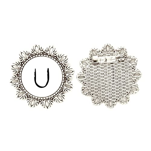 Broche de plata con motivos del alfabeto griego para vestidos y americanas