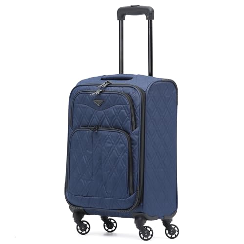 Flight Knight Lightweight 4 Wheel 800D Soft Case Quilted Suitcase Robust Anti Crack Cabin Carry On Hand Luggage Approved for Over 100 Airlines Including easyJet, BA & Many More!