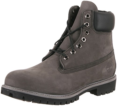 Image of Timberland Men's Grey Nubuck with Black 6 inch Premium Waterproof 13 2E US