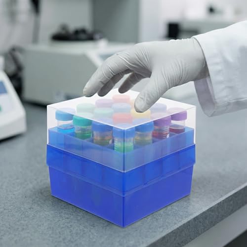 ULTECHNOVO 50Ml Centrifuge Tube Freezer Storage Box with Transparent Lid - Laboratory Test Tube Rack Holder for Scientific Research and Lab Use Space-Saving Plastic Container - Thumbnail 4