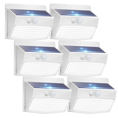 Peasur Solar Lights Outdoor Motion Sensor [138 LED/6 Packs] Solar Security Wall Light with...