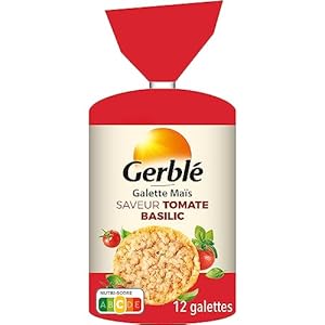 Gerblé Galette De Maïs Saveur Tomate Basilic, Idéal Pour L&rsquo;Apéritif, 12 Galettes, 123,5 G, 208670