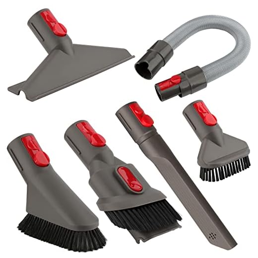 Accessory Tool Kit Attachment Set with Extension Hose for Dyson V7 V8 V10 V11 SV10 SV11 Cordless Vacuum Cleaner (6 in 1)