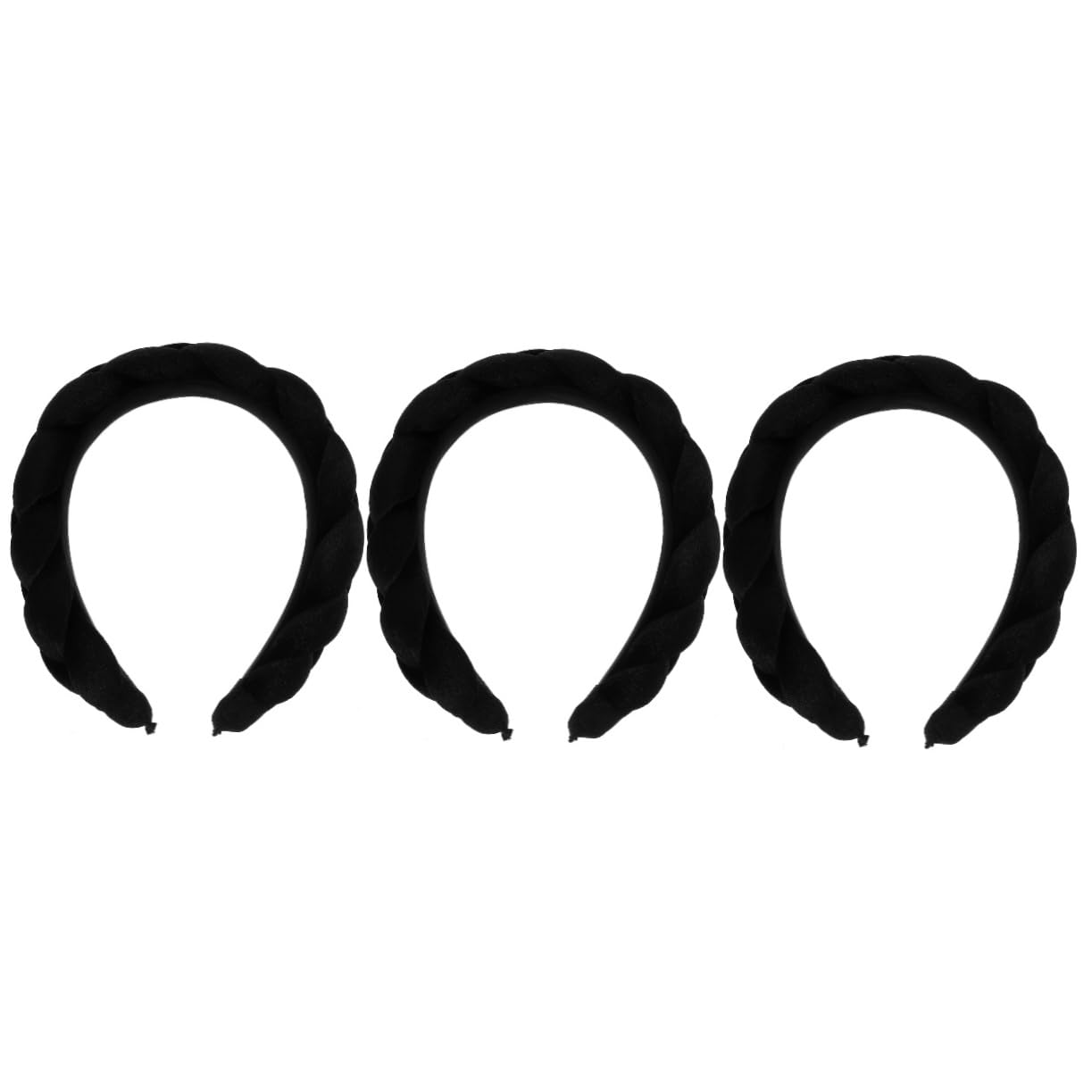 FRCOLOR 3 Diademas Trenzadas De Pelo Real Acolchadas Y Anchas Estilo Vintage Para Mujer Para Fiestas Ceremonias Y Bodas.
