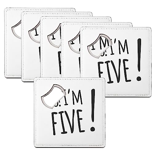 Sous-verre décapsulateur Yo! I'm Five pour anniversaire | Lot de 6 - 2