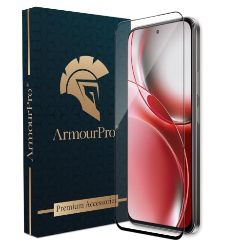 Image of ArmourPro Tempered Glass for Realme Narzo 100x - 9H Screen Protector with Black Border, Anti Scratch, Edge-to-Edge Coverage, HD Clarity, Smooth Touch, Case Friendly | Black