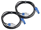 Pronomic Power Twist 2.5 Stromkabel Set - 2 Kabel zur Stromversorgung von Aktiv-Lautsprechern und Scheinwerfern - PowerCon-kompatible Stecker - Kabel (H05VV-F) m. 3X 1,5 mm² - Länge: 2,5 m - Schwarz