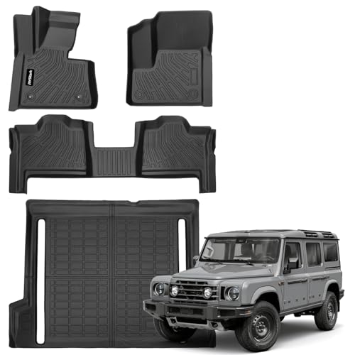 Compatible with Ineos Grenadier 2024 2025 2026(Not Fit for Quartemaster Model) Floor Mats & Cargo Liner All Weather Protection TPE Anti-Slip Floor Liner Accessories