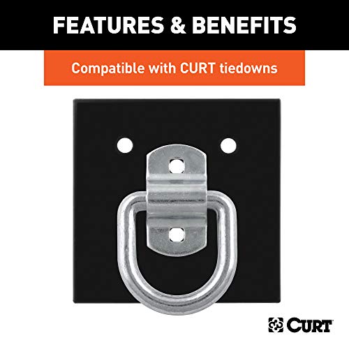 Curt 83607 6 X 6-Inch Powder-Coated Steel Tie Down Anchor Backing Plate, Gloss Black #TOP4