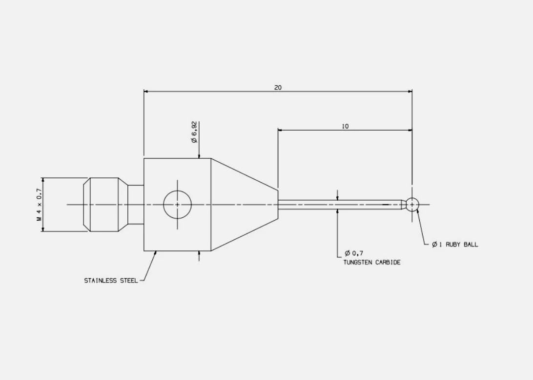 CMM Stylus M4 Thread 1mm Ruby Ball L20mm for Renishaw OMP40-2 OMP60 A-5003-4792