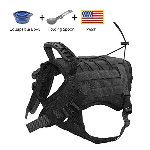 EJG Tactical Dog Harness Vest, with Molle System & Velcro Area, No Pulling