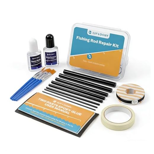 Fishing Rod Repair Kit Complete,All-in-one Supplies with Glue for Freshwater & Saltwater Broken Fishing Pole Repair with Carbon Fiber Sticks,Rod Building Epoxy Finish, Wrapping Thread and Tape