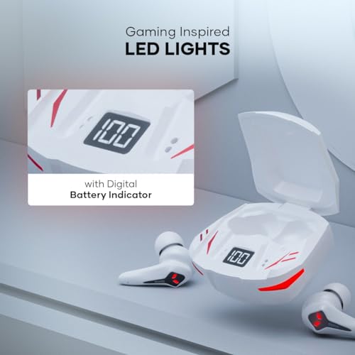 Image of Wings Phantom 320 Gaming Earbuds with Bluetooth 5.3, Best Gaming Earphones with Gaming Mode 40ms Latency, Earpods Sync App Support, New Earbuds with Gaming Inspired Design