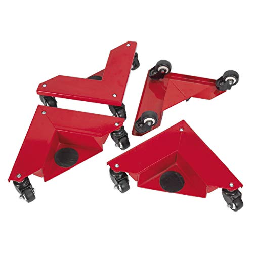Sealey CM4 Corner Mover, 150kg Capacity, Red, Pack of 4