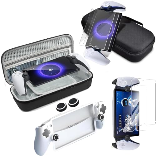 AriKroii Custodia per PS Portal Remote Player,PS Portal Storage Bag,Cover ps portal,per accessori Playstation Portal,Custodia EVA,2 vetro temperato,Resistente ai graffi e agli urti,4in1